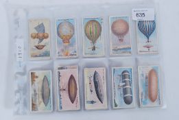 CIGARETTE CARDS; Complete set of 1910 issued WD & HO Wills tobacco ' Aviation ' cigarette cards.