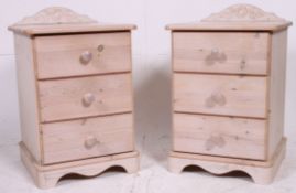 A pair of 20th century pine bedside chests of drawers,
