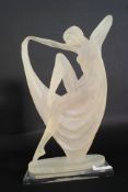 Anino; in the style of Lalique frosted resin glass style statue, signed to the base. 33.