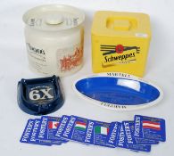 Breweriana to include a teacher ice bucket, Schweppes ice bucket,