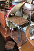 An excellent 1950's Belgian Tavo Furniture  faux rosewood and chrome draw leaf dining table
