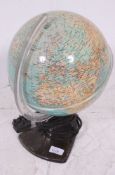 A vintage Italian made illuminated political & physical twin map world globe by De Agostini