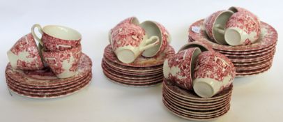 A part 20th century china tea service of coaching scenes by Johnson Brothers