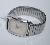 A gentlemans mid 20th century vintage Omega Automatic wristwatch having square face with frosted