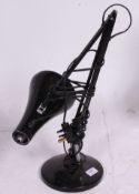 A vintage 20th century Herbert Terry black anglepoise industrial desk / work lamp with terraced