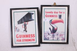 GILROY GUINNESS; Two framed miniature Guinness posters,