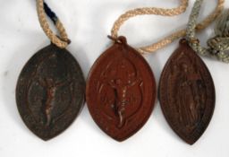 A collection of 2 Confraternity of the Blessed Sacrament 1862 Pendant / Medallions together with a