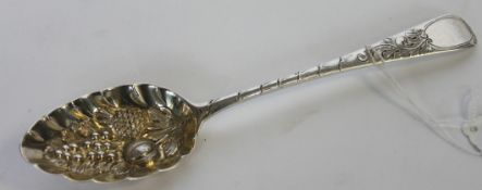 An 18th century George 3rd silver hallmarked berry spoon by George Smith III.