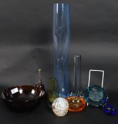 A collection of studio glass to include Scandinavian, Whitefriars etc please see images. 50cm H 21.