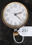 A c1910 - 1920 Brevet 33236 Swiss Made 8 Day travel pocket watch clock.