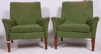 Two vintage marking 1950's Parker Knoll armchairs, Dutton backs. Model no P.