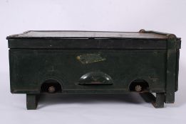 A vintage original green painted metal military range / stove