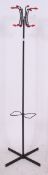 A 1970's retro ebonised metal atomic style coat / hat stand complete with the red plastic finial