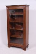 A good Edwardian mahogany inlaid tall  bookcase cabinet.