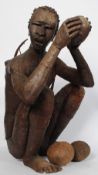 A fantastic and large 20th century welded steel / metal statue art figure of an African man.