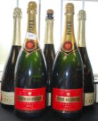 Two magnums of Piper Champagne along with 3 x Prosecco magnums by Rocco