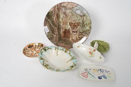 A collection of ceramics to include Royal Doulton plate and finger bowl with floral sprays,