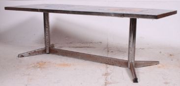 A good 1970's retro chrome and tile top coffee table having stunning Fat Lava inspired tile top