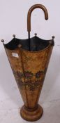 An excellent vintage retro metal painted umbrella stand in the form of an upside down umbrella half