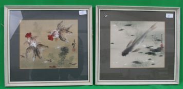 A pair of chinese paintings on silk bein
