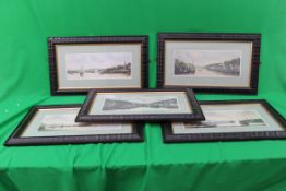 A collection of 5 lithograph prints afte