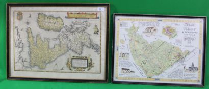 A lithograph print of a map '' ANGLIAE,