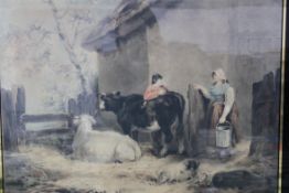 A lithograph print of a painting depicti