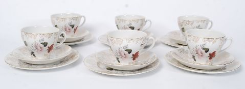 An original 18 piece chintz pattern tea