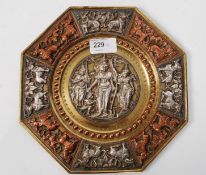 A fabulous 20th century brass Octagonal