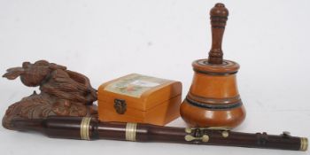 A vintage Mauchlin pocket watch box toge