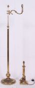A vintage style brass standard lamp toge