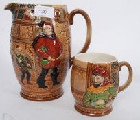 A vintage large Beswick jug with matchin