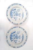 A pair of 18th century blue and white de