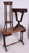 A Victorian mahogany side table raised o