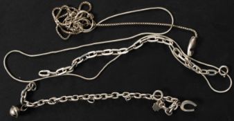 2 silver 925 marked ladies chain linked
