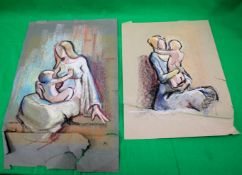 COOTE, MICHAEL; Two coloured pastel on p