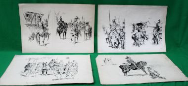 COOTE, MICHAEL; x 7 sketches on 5 pieces