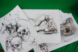 COOTE, MICHAEL; x 3 studies  - 59cm x 46