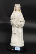 An impressive and highly detailed 20th century continental bisque porcelain figurine of a bride.