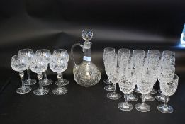 A quantity of cut glass crystal to include Decanter,