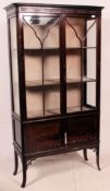 An Edwardian large mahogany Chinese Chippendale display cabinet / bookcase.