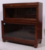 A 20th century Globe Wernicke oak  two tier stacking lawyers barrister bookcase.