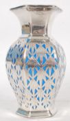 A 20th century German Rosenthal silver overlaid Bavaria vase being marked to the base.