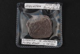 Coins - Spanish 4 reales silver coin - Potosi mint c 1650 from the wreck of HMS Association which