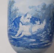 A 19th century French Opaline glass vase raised on gilt metal ormulu stand.