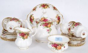 A collection of Royal Albert Old Country Roses china, comprising of teapot, cups,