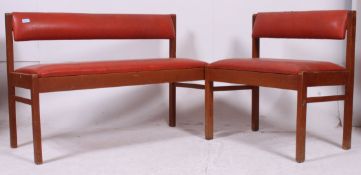 A matching retro pair two and three seater kitchen benches having wipe able vinyl pads and back
