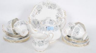 A Royal Albert bone china Silver Maple tea service to include cups, saucers, side plates,