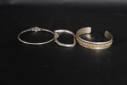 A collection of 3 silver 925 contemporary ladies bracelets to include curb chain,