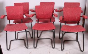 A set of 6 Air Ministry 1960's Sebel stacking Industrial chairs / armchairs.